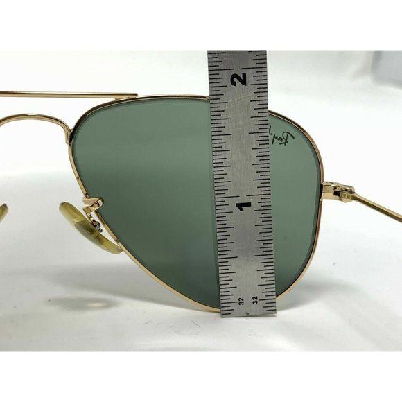 RAY BAN RB3044 SMALL METAL L0207 GOLD AVIATOR SUNGLASSES B&L 3044 G15 - Picture 9 of 12